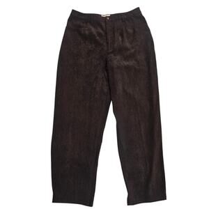 Talbots Petites Dark Brown Microsuede Stretch Dress Pants with 4 Pockets Size 12